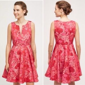 ANTHROPOLOGIE Eva Franco Agra Jacquard Dress NWT Women’s Size 10 Pink Florals